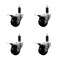 Service Caster 3'' Soft Rubber Swivel 1-1/8'' Expanding Stem Caster Set Total Lock Brake, 4PK SCC-EXTTL20S314-SRS-118-4 - alternate 1